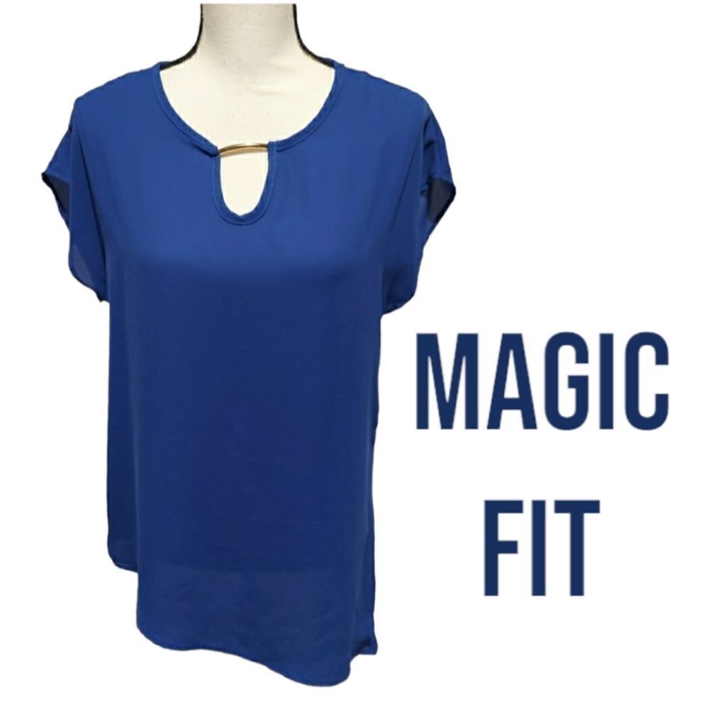 magic Fit top blue womens size large